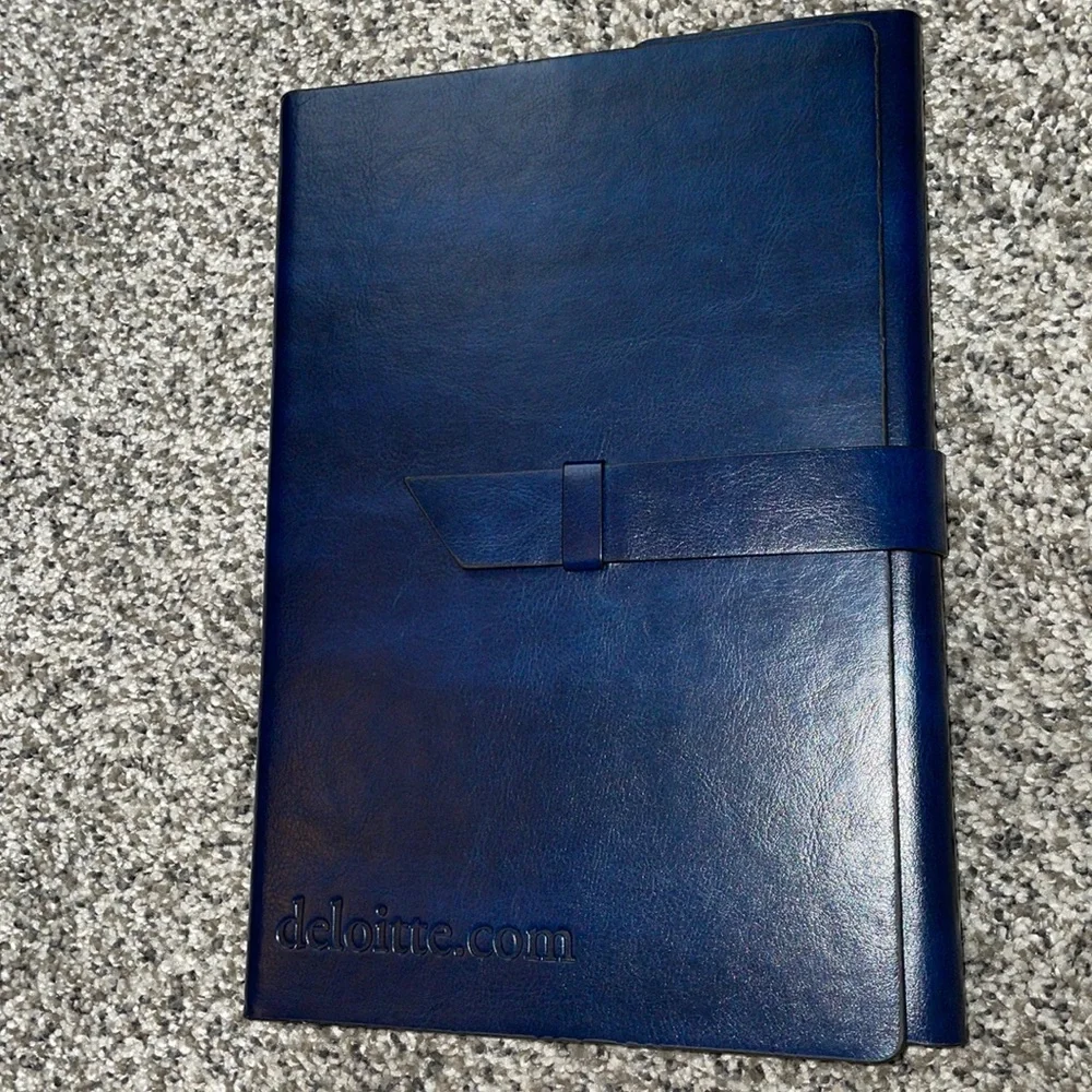 NWOT. Deloitte Leather Day Planner. Open style.